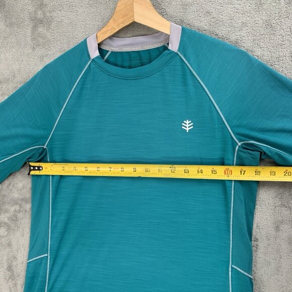 Coolibar Shirt Men's Small Teal Agility Short Sleeve Performance Tee UPF 50+ - Picture 3 of 9